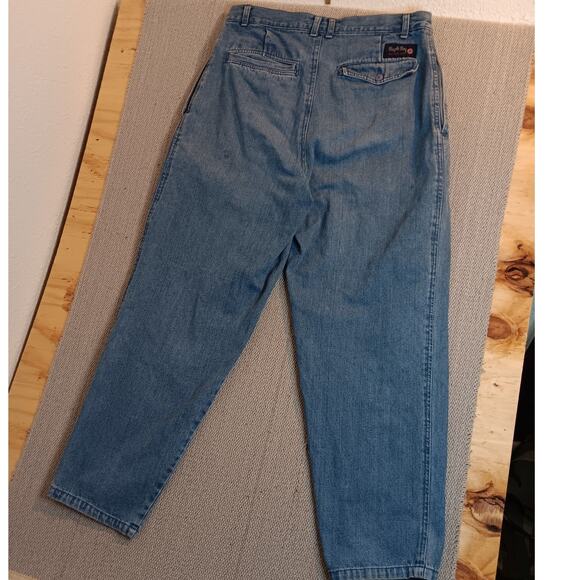 Original Bugle Boy Vintage Jeans 32X29 Blue Fade Pleated Skate Y2K Paint Grunge - Picture 8 of 14